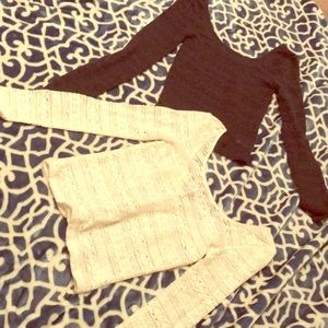 Two sweater crop tops